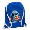 Backpack pouch GYMBAG Blue, with pocket (40x48cm) & thick cords