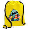 Backpack pouch GYMBAG Yellow, with pocket (40x48cm) & thick cords