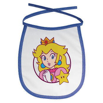 Princess Peach, Σαλιάρα μωρού αλέκιαστη με κορδόνι Μπλε