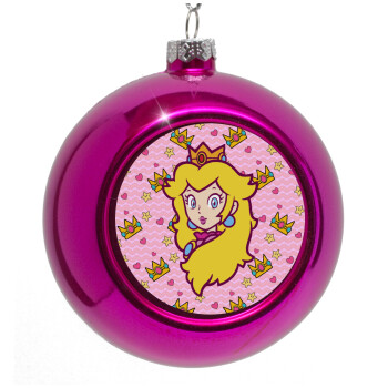 Princess Peach, Στολίδι Χριστουγεννιάτικη μπάλα δένδρου Μωβ 8cm