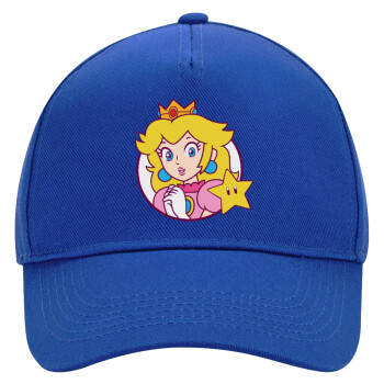 Princess Peach, Καπέλο Ενηλίκων Ultimate ΜΠΛΕ, (100% ΒΑΜΒΑΚΕΡΟ DRILL, ΕΝΗΛΙΚΩΝ, UNISEX, ONE SIZE)