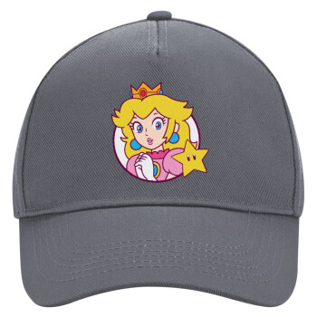 Princess Peach, Ultimate Adult Hat Grey, (100% COTTON DRILL, ADULT, UNISEX, ONE SIZE)