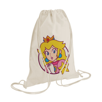 Princess Peach, Τσάντα πλάτης πουγκί GYMBAG natural (28x40cm)