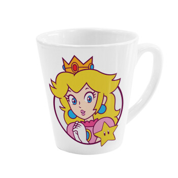 Princess Peach, Κούπα κωνική Latte Λευκή, κεραμική, 300ml