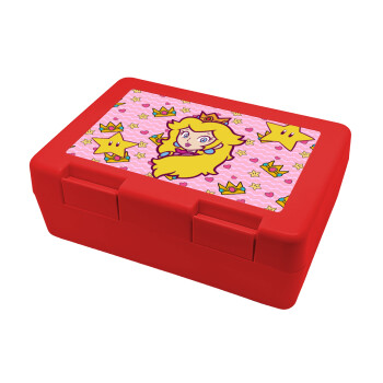 Princess Peach, Children's cookie container RED 185x128x65mm (BPA free plastic)