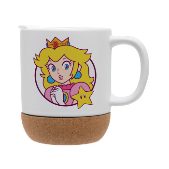 Princess Peach, Κούπα, κεραμική με βάση φελού και καπάκι (ΜΑΤ), 330ml (1 τεμάχιο)