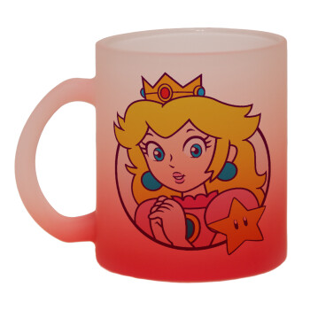 Princess Peach, Κούπα γυάλινη δίχρωμη με βάση το κόκκινο ματ, 330ml