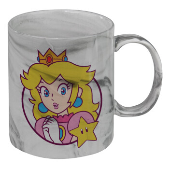 Princess Peach, Κούπα κεραμική, marble style (μάρμαρο), 330ml