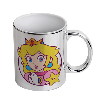 Princess Peach, Mug ceramic, silver mirror, 330ml