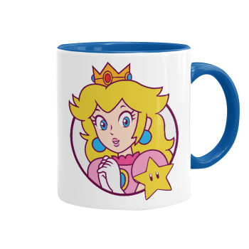 Princess Peach, Mug colored blue, ceramic, 330ml