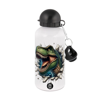 Dinosaur break wall, Metal water bottle, White, aluminum 500ml