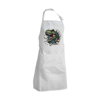 Dinosaur break wall, Adult Chef Apron (with sliders and 2 pockets)