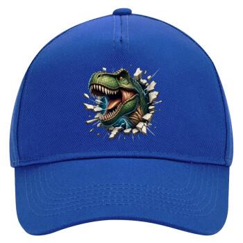 Dinosaur break wall, Ultimate Adult Hat BLUE, (100% COTTON DRILL, ADULT, UNISEX, ONE SIZE)