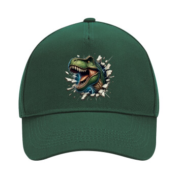 Dinosaur break wall, Adult Ultimate Hat GREEN, (100% COTTON DRILL, ADULT, UNISEX, ONE SIZE)