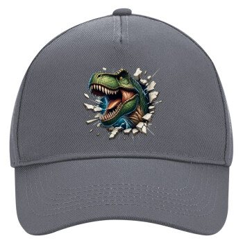 Dinosaur break wall, Ultimate Adult Hat Grey, (100% COTTON DRILL, ADULT, UNISEX, ONE SIZE)