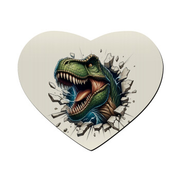 Dinosaur break wall, Mousepad heart 23x20cm