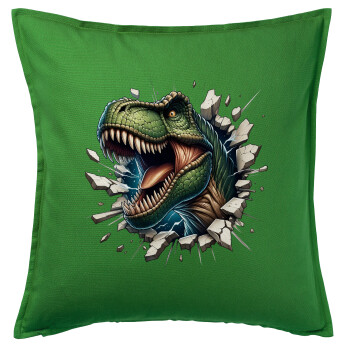 Dinosaur break wall, Sofa cushion Green 50x50cm includes filling