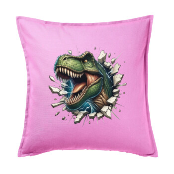 Dinosaur break wall, Sofa cushion Pink 50x50cm includes filling