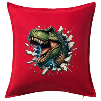 Dinosaur break wall, Sofa cushion RED 50x50cm includes filling