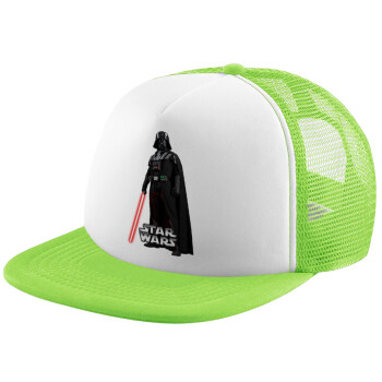 Darth vader, Καπέλο Ενηλίκων Soft Trucker με Δίχτυ ΠΡΑΣΙΝΟ/ΛΕΥΚΟ (POLYESTER, ΕΝΗΛΙΚΩΝ, ONE SIZE)