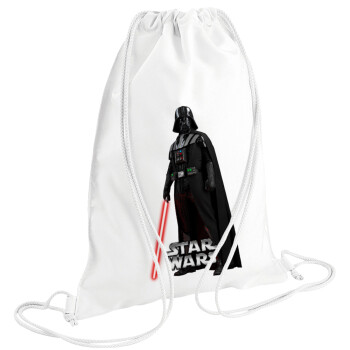 Darth vader, Backpack pouch GYMBAG white (28x40cm)