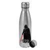 Metallic water bottle, stainless steel, 750ml