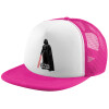 Adult Soft Trucker Hat with Pink/White Mesh (POLYESTER, ADULT, UNISEX, ONE SIZE)