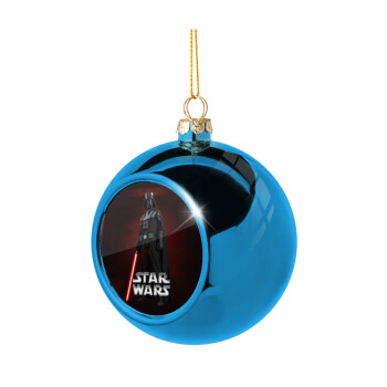 Darth vader, Blue Christmas tree ball ornament 8cm