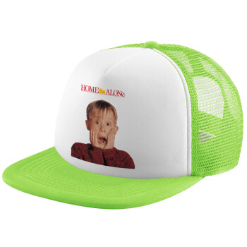 Μόνος στο σπίτι Kevin McCallister Shocked, Adult Soft Trucker Hat with Mesh GREEN/WHITE (POLYESTER, ADULT, ONE SIZE)