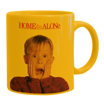 Μόνος στο σπίτι Kevin McCallister Shocked, Ceramic coffee mug yellow, 330ml