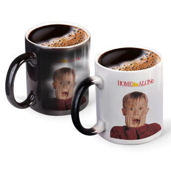 Μόνος στο σπίτι Kevin McCallister Shocked, Color changing magic Mug, ceramic, 330ml when adding hot liquid inside, the black colour desappears (1 pcs)