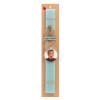 Easter Set, wooden keychain & aromatic flat Easter candle (30cm) (TURQUOISE)