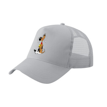 Rantanplan, Adult Structured Trucker Hat, with Mesh, GRAY (100% COTTON, ADULT, UNISEX, ONE SIZE)