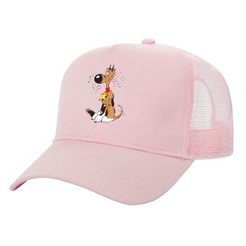 Rantanplan, Structured Trucker Children's Hat, with Mesh, PINK (100% COTTON, CHILDREN'S, UNISEX, ONE SIZE)