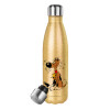 Glitter gold stainless steel thermos bottle, double-walled, 500ml