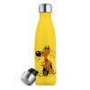 Yellow Stainless Steel Metallic Thermos, double-walled, 500ml