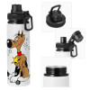 Metal water bottle with safety cap, aluminum 850ml