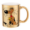 Mug ceramic, gold mirror, 330ml