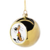 Golden Christmas tree ball ornament 8cm