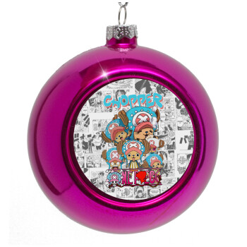 Chopper One Piece, Purple Christmas tree ornament bauble 8cm