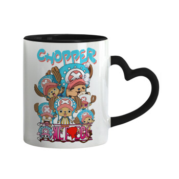 Chopper One Piece, Mug heart black handle, ceramic, 330ml