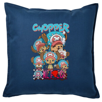 Chopper One Piece, Μαξιλάρι καναπέ Μπλε 100% βαμβάκι, περιέχεται το γέμισμα (50x50cm)