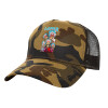 Adult Structured Trucker Hat, with Mesh, (Camouflage) Army (100% COTTON, ADULT, UNISEX, ONE SIZE)