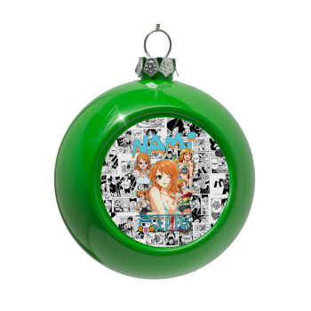 Nami One Piece, Green Christmas tree ornament bauble 8cm