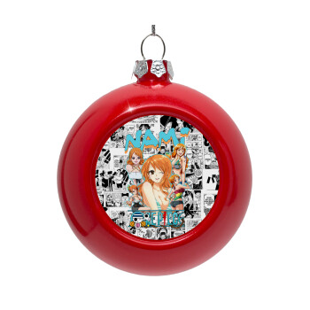 Nami One Piece, Red Christmas tree ornament bauble 8cm