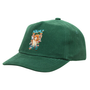 Nami One Piece, Children's Baseball Cap, 100% Cotton Drill, GREEN (COTTON, CHILDREN'S, ONE SIZE)