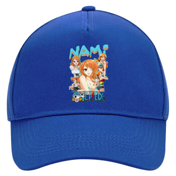 Nami One Piece, Ultimate Adult Hat BLUE, (100% COTTON DRILL, ADULT, UNISEX, ONE SIZE)