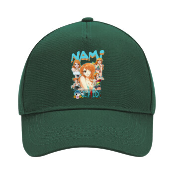 Nami One Piece, Adult Ultimate Hat GREEN, (100% COTTON DRILL, ADULT, UNISEX, ONE SIZE)