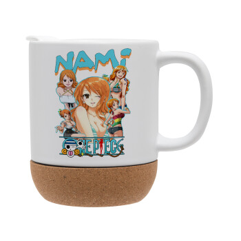 Nami One Piece, Κούπα, κεραμική με βάση φελού και καπάκι (ΜΑΤ), 330ml (1 τεμάχιο)