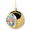 Golden Christmas tree ball ornament 8cm